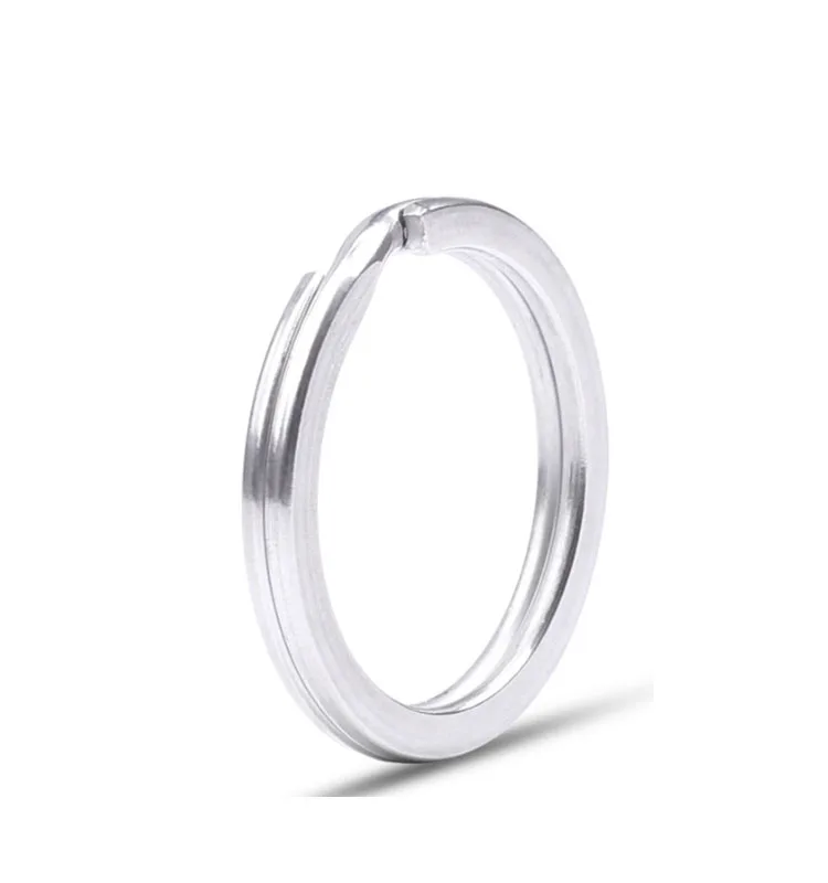 304 Stainless Steel 15mm 20mm 25mm 28mm 30mm 32mm 35mm 38mm Round Split Key Ring Split Flat Key Ring For Keychains