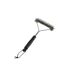 Wholesale Barbecue Tool 12 Inches 3 Sided Grill Cleaning Brush with Hanging Loop