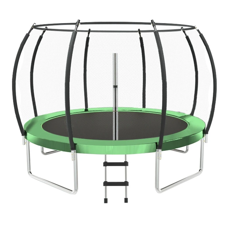 Wholesale  Outdoor Round Trampoline For Children 6  8 10 12ft Portable Jumping Fitness Large Trampoline With Ladder Safety net