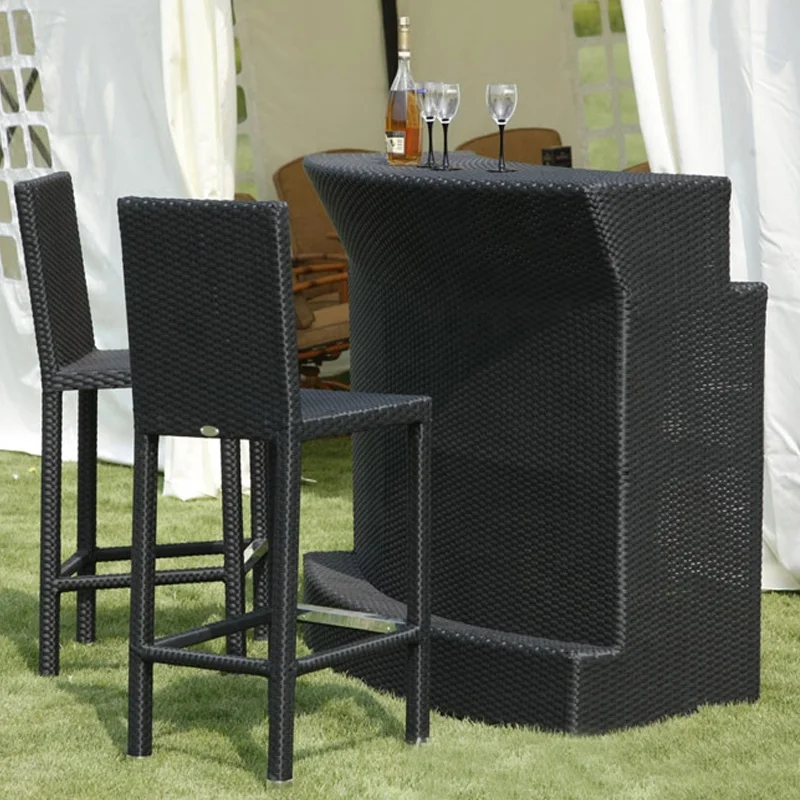 Outdoor Outside Round Resin Wicker Polyrattan Bar Counter outdoor bar counter