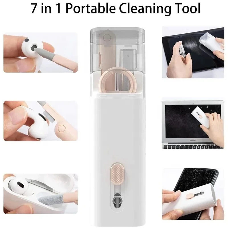 7-in-1 Computer Keyboard Cleaner Brush Kit Earphone Cleaning Pen For Airpods 3 Pro Headset Cleaning Tool Key Puller