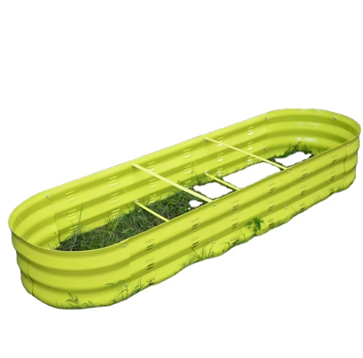 Round durable metal galvanized rectangle flower plant vegetable garden pot seed raised flower pots & planters  bed patio stand