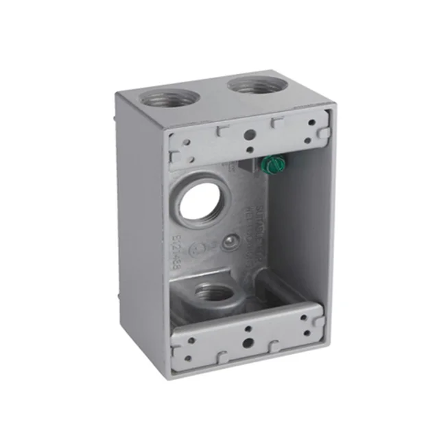 shanghai Linsky weatherproof outlet box 1-gang 4 holes 1/2 inch outlets gray(1B50-4)