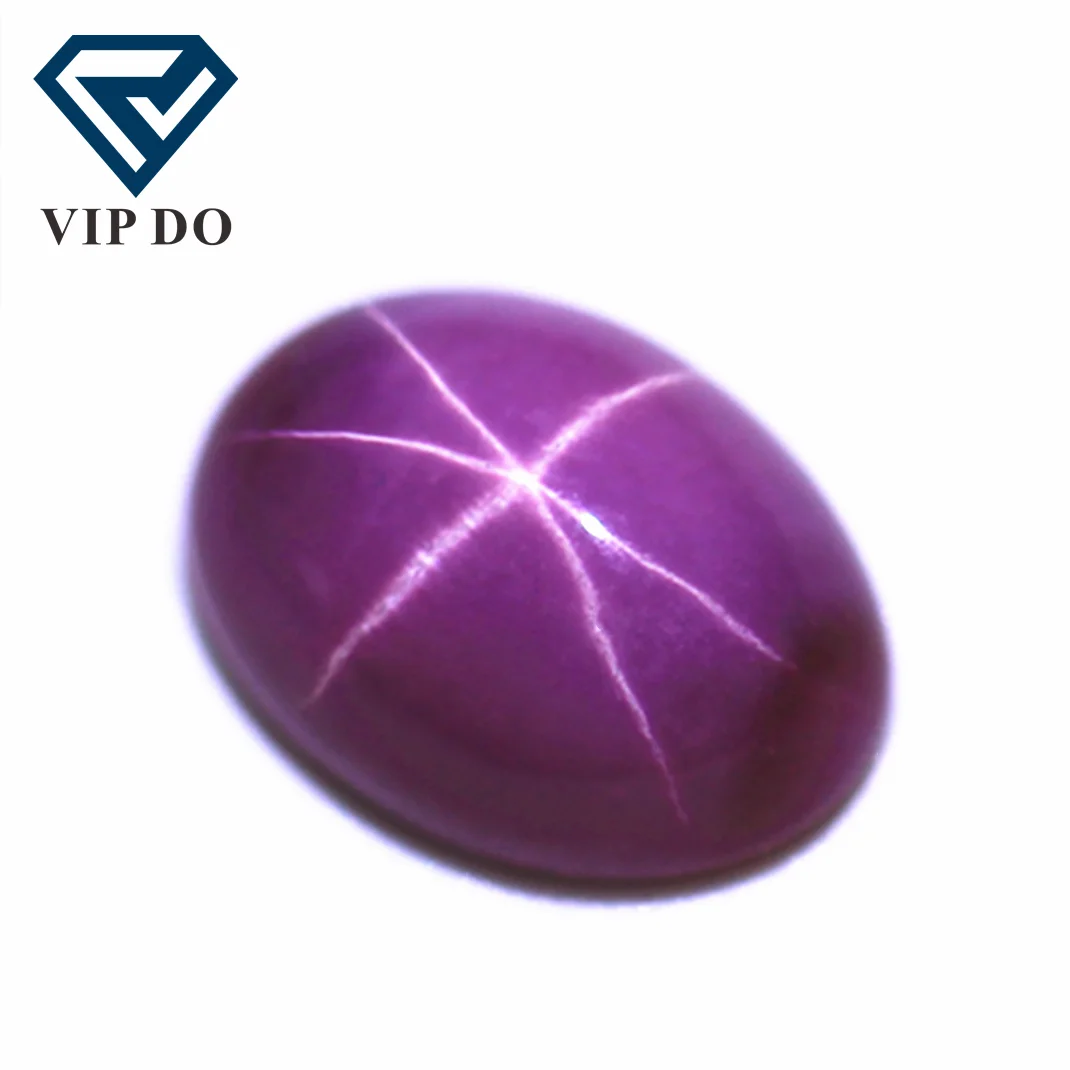 Oval flatback cabochon cut star light pink sapphire corundum loose gemstone synthetic oval cabochon star sapphire pink gemstones