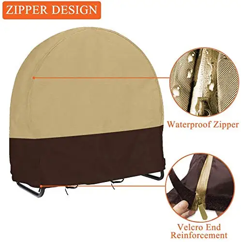 Heavy Duty All Weather Firewood Rack Cover Custom Size Waterproof Dustproof Firewood Log Hoop Cover