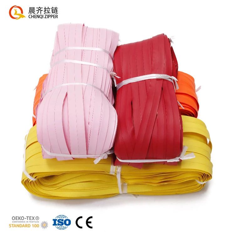 Factory spot wholesaler 3# 5# PVC TPU PU Waterproof Nylon Zipper Long Chain nylon zipper zip for bag Clothing