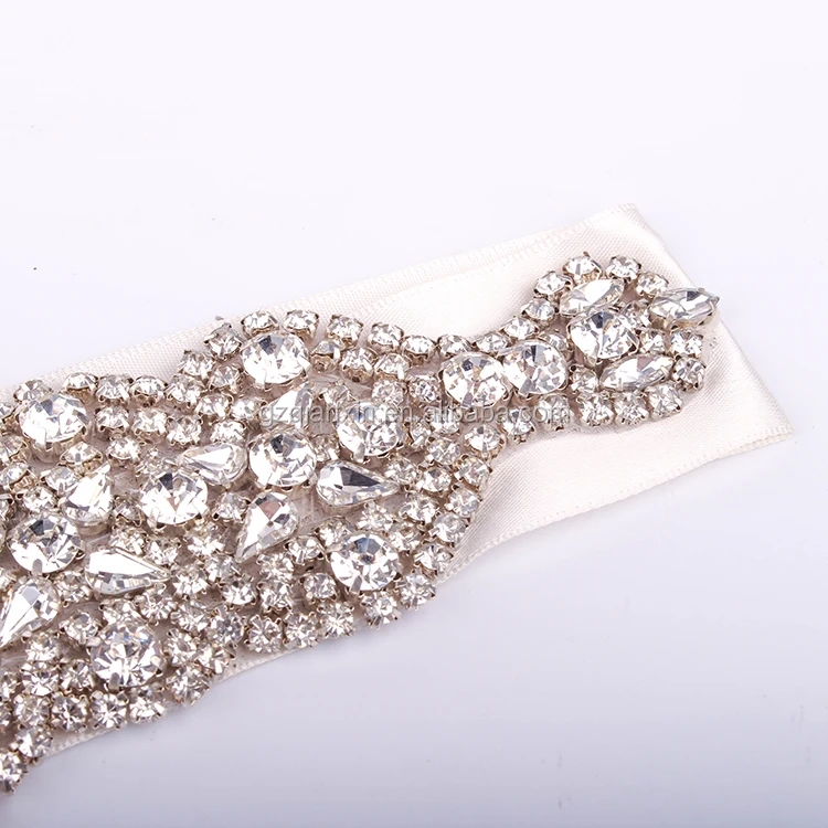 
China Cheap Studded Belt Crystal Woman Design Belt Applique for Wedding Dress Sash rhinestone belt 