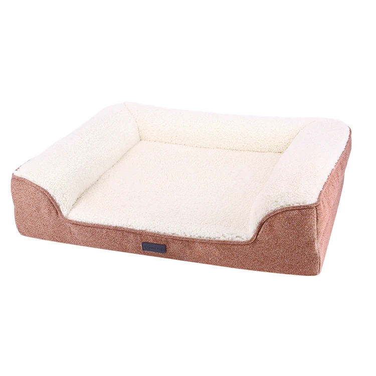 Luxury Orthopedic Pet Sofa Beds Self-Warming Foam and Memory Foam Large Size Breathable Solid Pattern for Jumbo Dogs