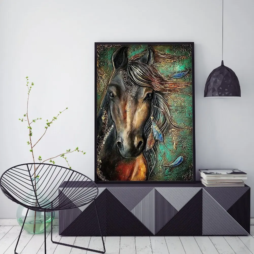 
Color horse Animals 30*40cm(canvas) full round drill diamoond painting 