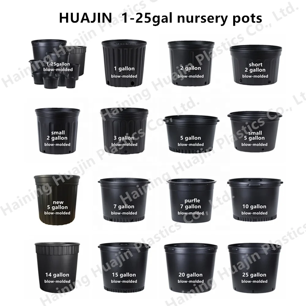 All Size1 2 3 4 5 7 Hdpe Gallon Pot Black Premium Black Hard Plastic Nursery Plant Container Garden Planter Growing Pots