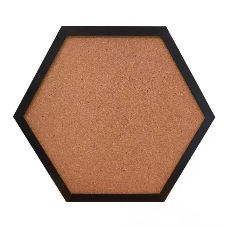 Цена производителя, лидер продаж, шестигранная пробковая декоративная плитка, доска для записей в черной рамке