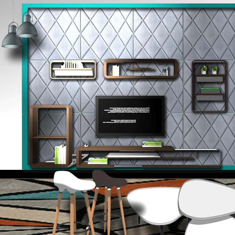 Alligator skin celling pattern professional interior xpe foam  wallpaper 3D brick wall stickers