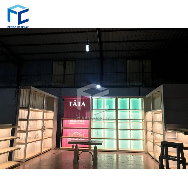 Shopping Mall Handbag Store Decoration Shoes Display Props Wooden Furniture Shoe Cabinet Made In China