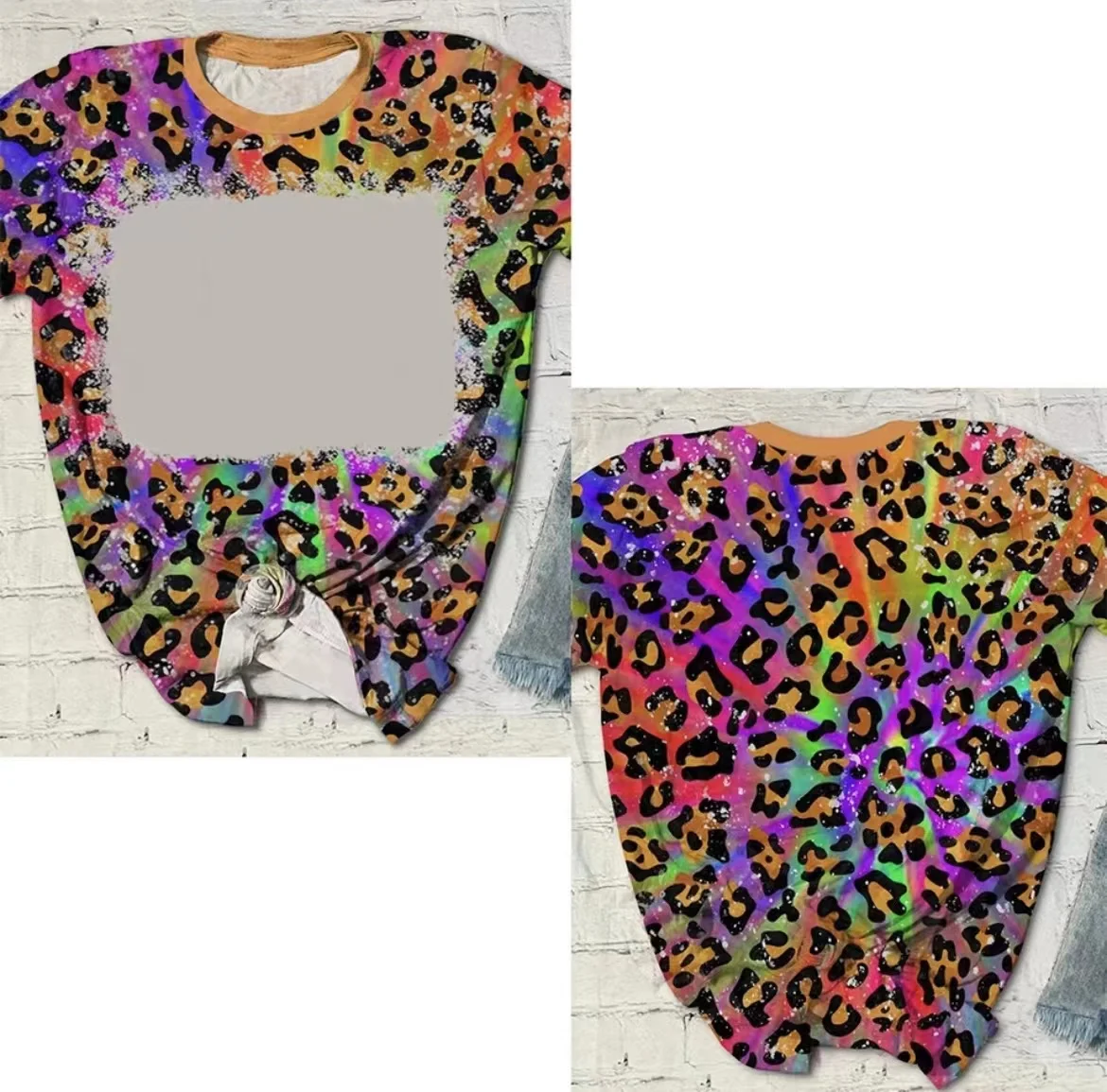 US Warehouse Colorized Tie-Dye T-Shirt For Men/Women Sublimation Blank Oversized Casual Daily Wear Tops Tees Customized Design