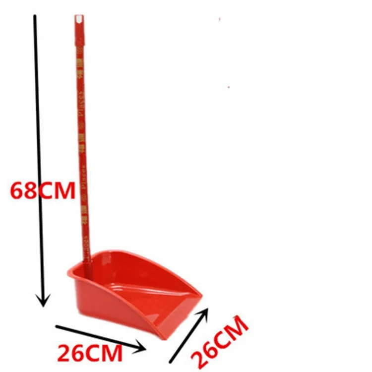Single Deep Rubbish Shovel with Long Handle Plastic and Bristle for Hotel Household Cleaning Sweeping Dustpan Factory Direct
