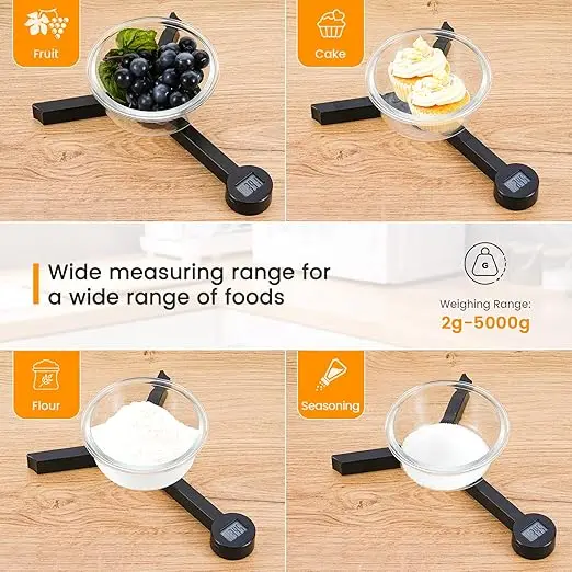 New Arrivals Foldable Kitchen Electronic Scales Portable ABS Digital Food Storage Kitchen Ultra thin Food Balance Scales