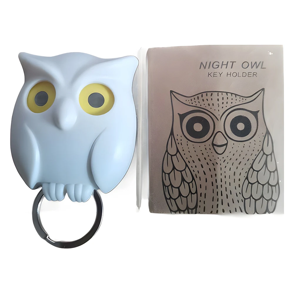 Dihua Owl Night Wall Magnetic Key Holder Magnets Hold Keychain  Key Hanger Hook Hanging Key Will Open Eyes Home Decoration