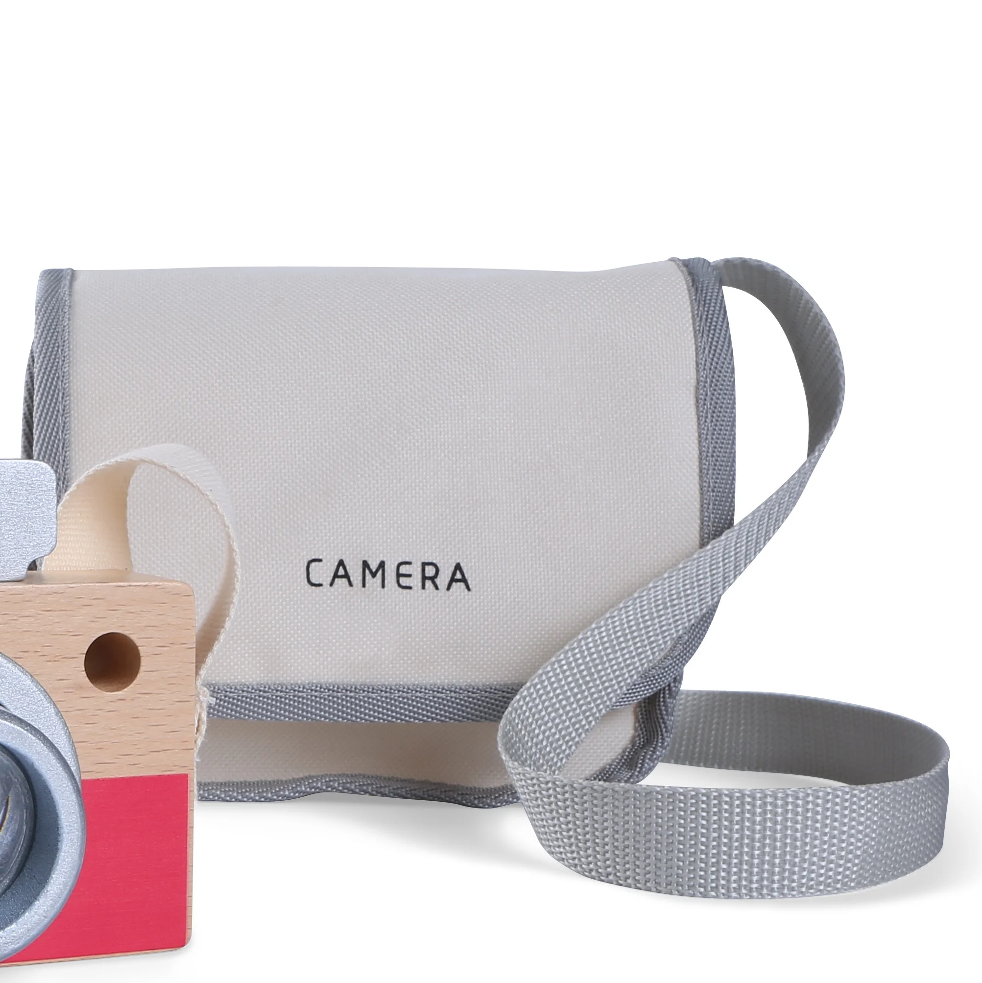 Best Pretend Play children baby Wooden  Educational  Kids Hanging Portable Red Wooden Camera Set montessori toys juguetes