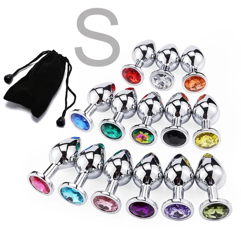 Wholesale Butt Plug For Beginner Small Size Crystal Anal Beads Metal Butt Plug Stainless Steel Anal Toys For Gay