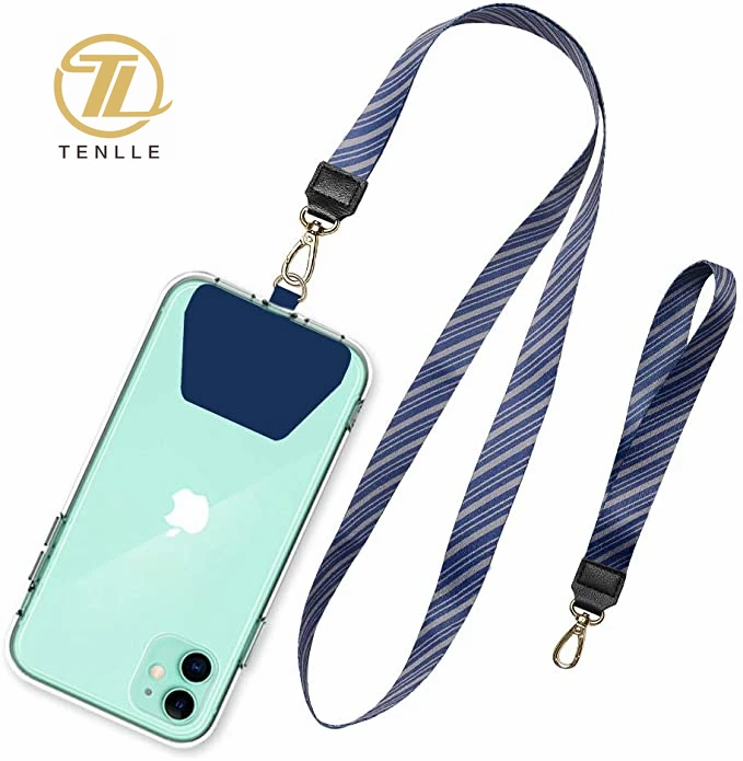 Luxury universal phone lanyard patch neck rope key ID card mobile phone strap wrist polyester lanyard mobile phone strap