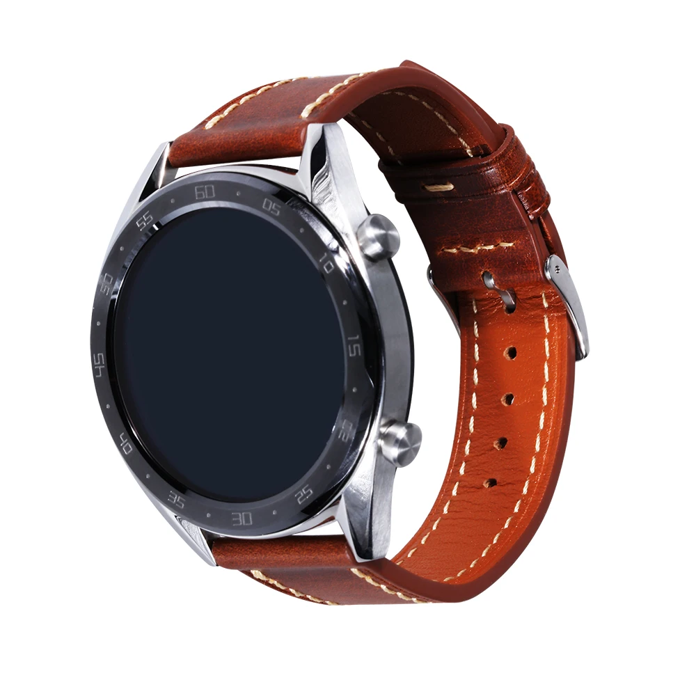 Heqi Full grain leather watch strap for huawei gt