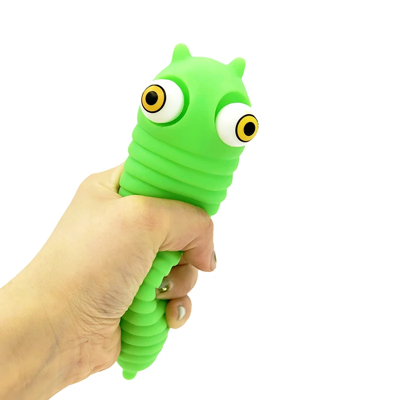 Custom Make Rubber Fun Squeeze Stress Relief Toys for Kids Birthday Party Favors Pop Out Eyes  Animals Fidget Slug Squeeze Toy