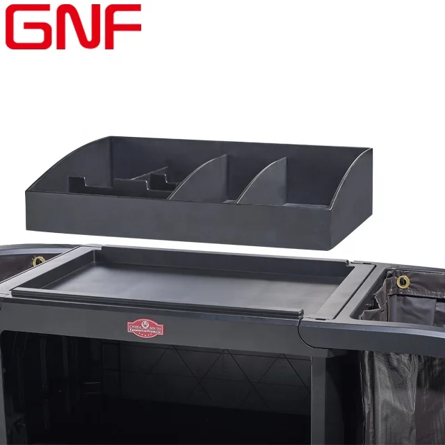 Многофункциональные пластиковые хозяйственные ручные тележки GNF для отеля тележка уборки и обслуживания