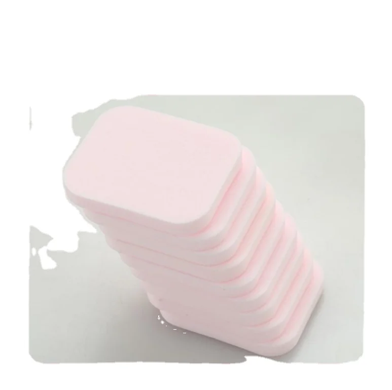 square Wet/Dry Use Foundation Sponge Puff Latex-free Cosmetic Facial Beauty Puff with Liquid Sponge for Face Application