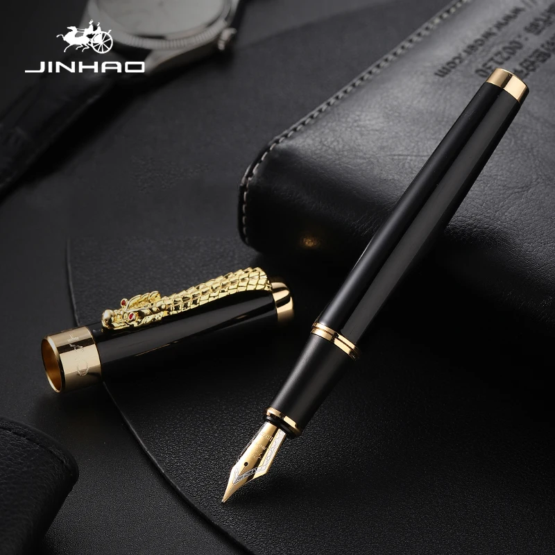 Luxury Brand Business Writing Fountain Pen Jinhao 1200 Eastern Dragon Design Metal Ink Pens
