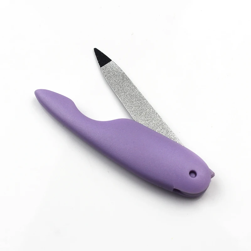 Nail File Metalic Stainless Steel Fold Purple Lixa De Unha Cuticle Lime Ongle A Professionel Tool Lima Unghie Files