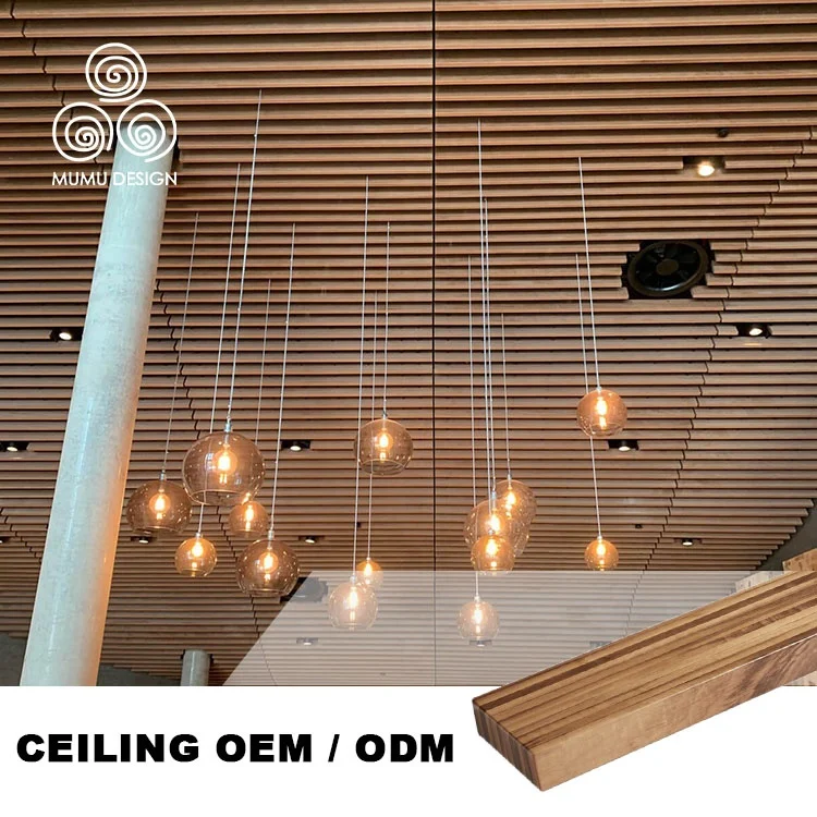 MUMU Feature Straight Groove Wood Grain Easy Install Interior Living Room Bedroom Ceiling Materials