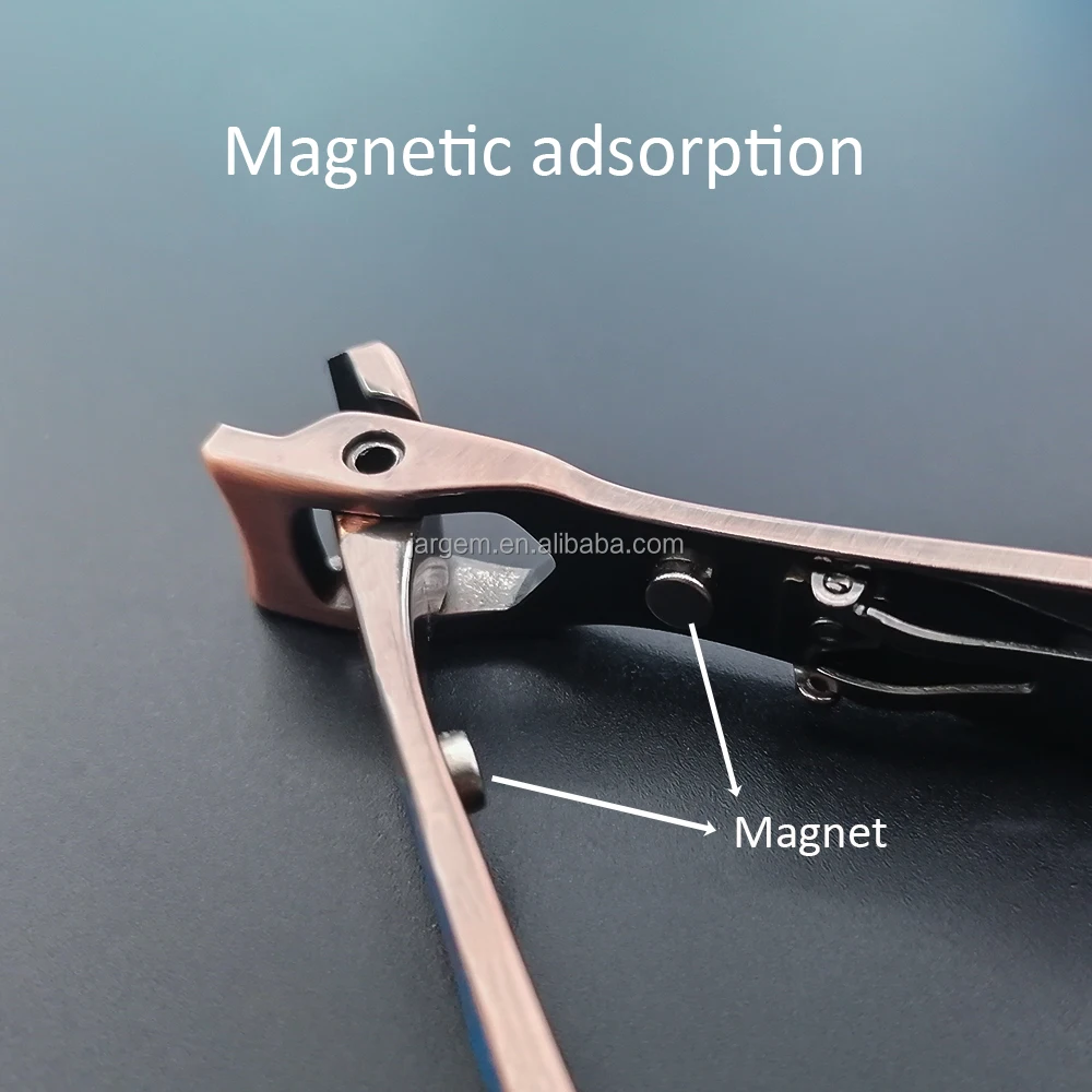 Bronze Stainless Steel Nail Clipper Magnetic Adsorption Nail Cutter Clippers Support Custom Logo