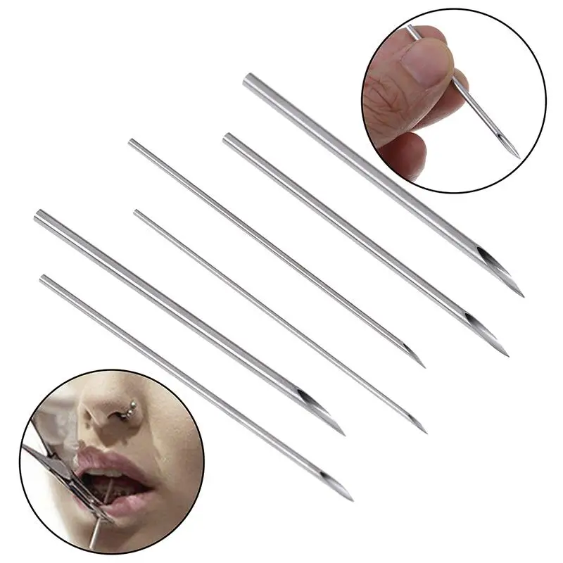 Body Piercing Needle Set - Surgical Steel 14G, 15G, 16G, 18G, 20G - Disposable Sterilized Needles for Tattoo, Ear, Nose