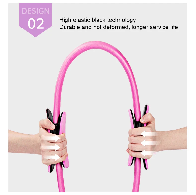 Pilates Ring Magic Fitness Pilates Circle with Dual Padded Handles 14 Inch Magic Fitness Circle for Toning Inner & Outer Thighs