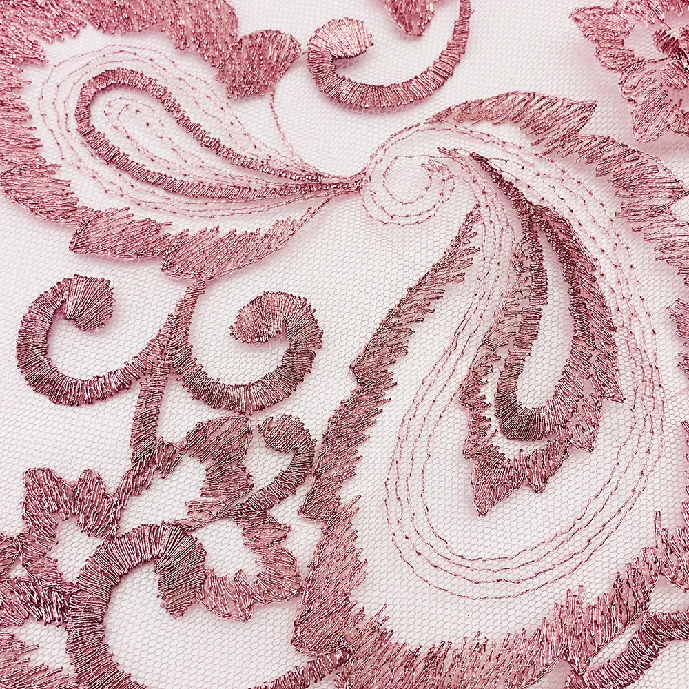 Wholesale Unusual Tulle Mesh Cord Spangle Flat Embroidered Sequins Knit Lace Fabric For Women