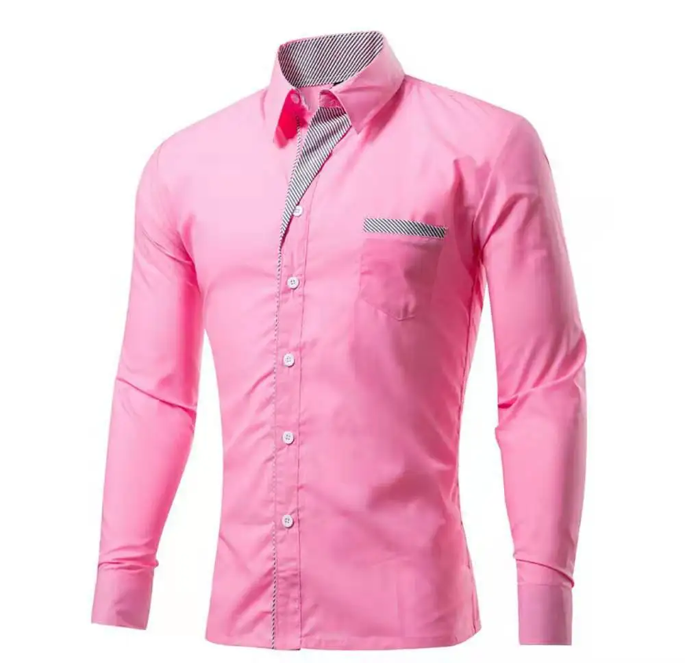 
2021 wholesale Fashion Long Sleeve Shirt Men Slim Design Formal Casual Shirt Men 