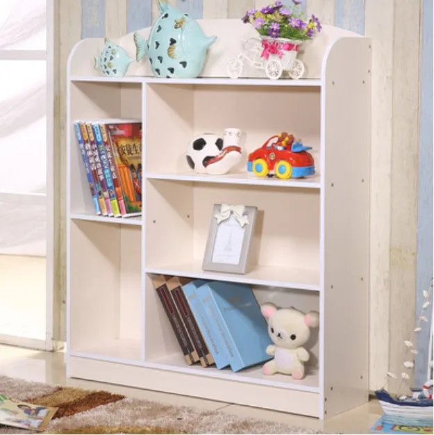 Детская книжная полка, полка для гостиной, деревянная, цвет белый