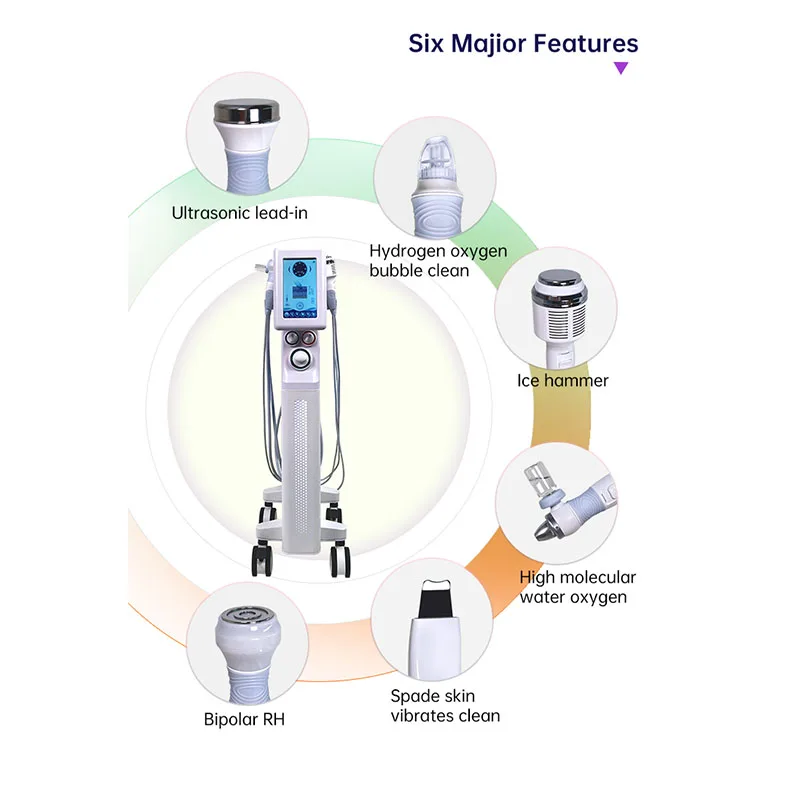 6 in 1 Diamond Skin Peeling Microdermabrasion Peel Facial Care Beauty Machine Oxygen Bubble Skin Comprehensive Instrument