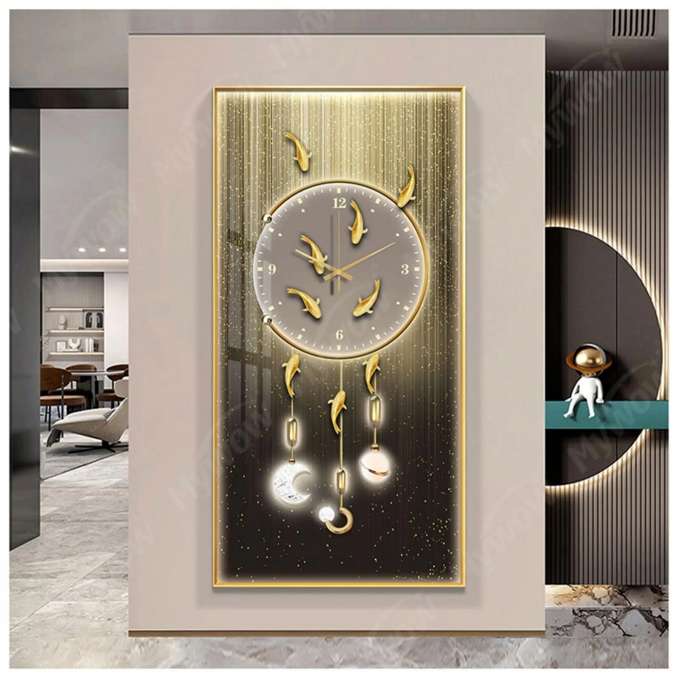 Abstract Geometric Golden and Black Painting Posters and Prints Pictures Poster Wall Art Decor Modern Canvas With Frame