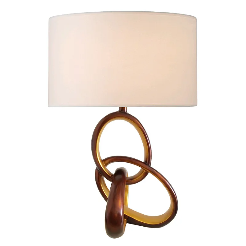 2021 Manufacturer new Countryside styles decor bedside light antique home led desk lamp resin wood base indoor table lamp