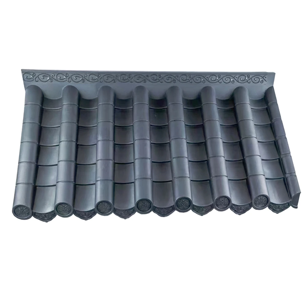 Korean roof cover lightweight cheap house roofing material Chinese traditional roof tile pvc
