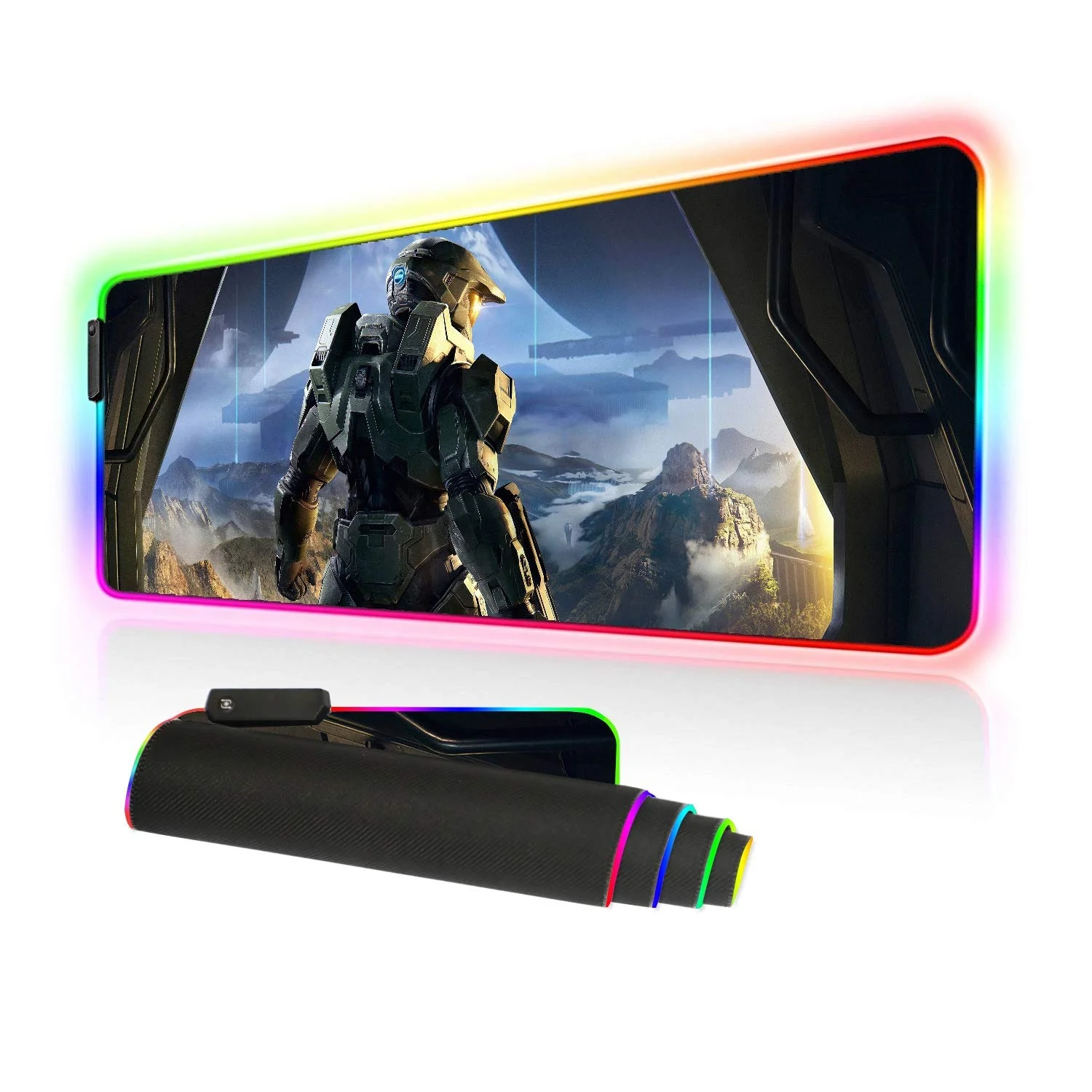 RGB игровой коврик для мыши большой со светодиодной