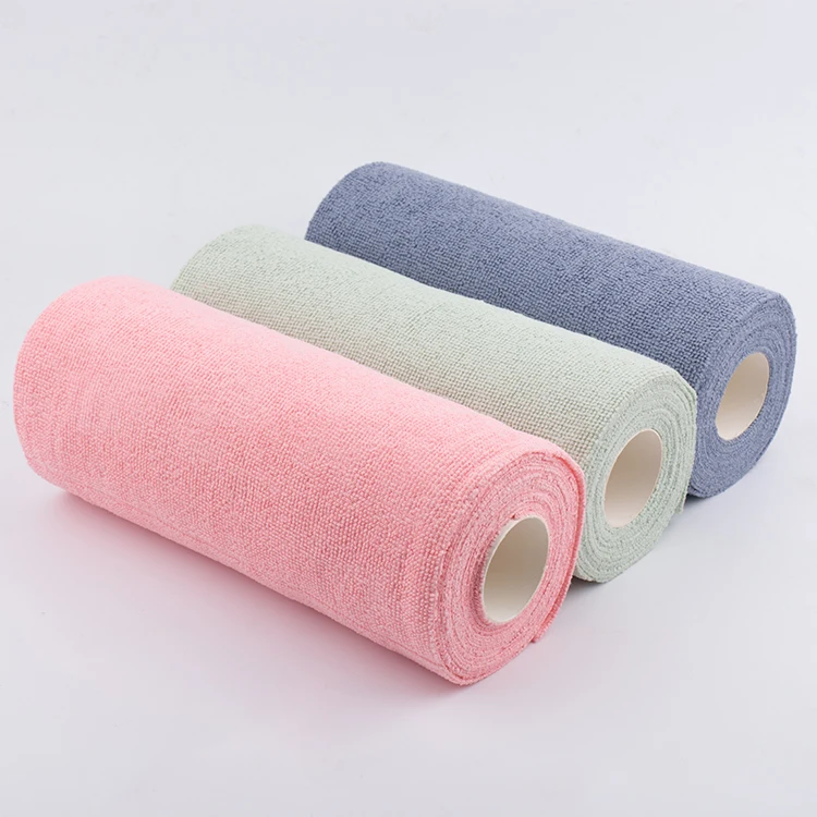 Perforated tear-away a roll reusable microfiber towel textile wholesale fabric in on for car cleaning