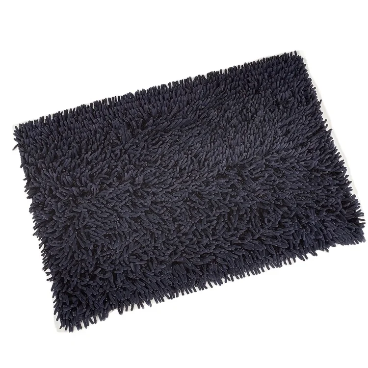 Черный высококачественный коврик из синели с блестками, мохнатые автомобильные коврики, напольный коврик