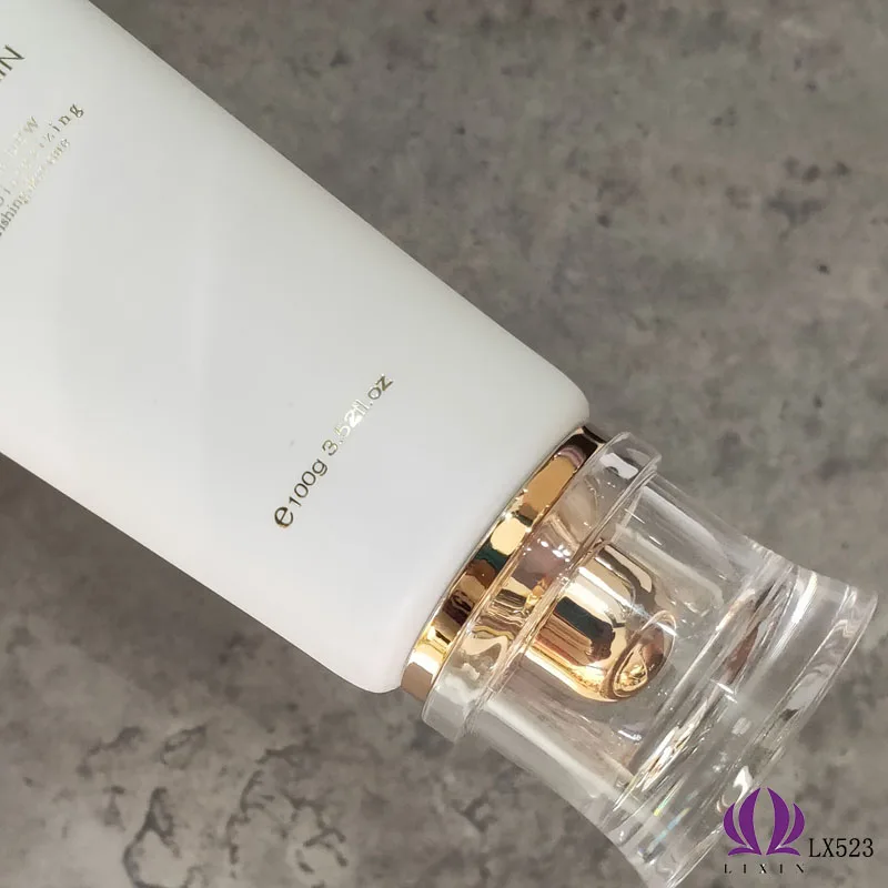 
PE empty white cosmetic packaging tubes soft plastic 100ml face wash tube Acrylic screw cap 