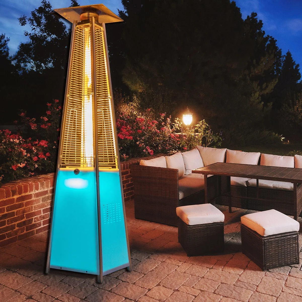 China Professional Manufacture Pyramid Tower Garden Led Patio Heaters
