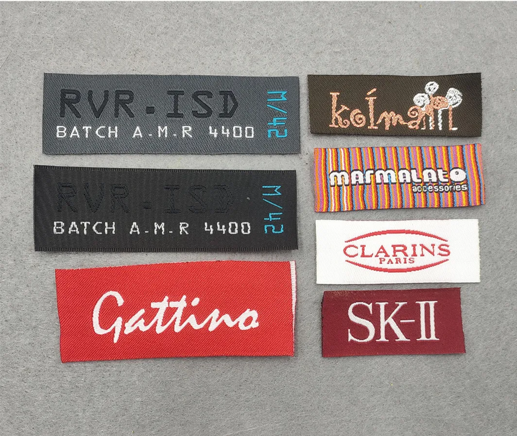 Custom Logo Woven Tag Neck Label Factory Wholesale Iron on Woven Label for Clothing