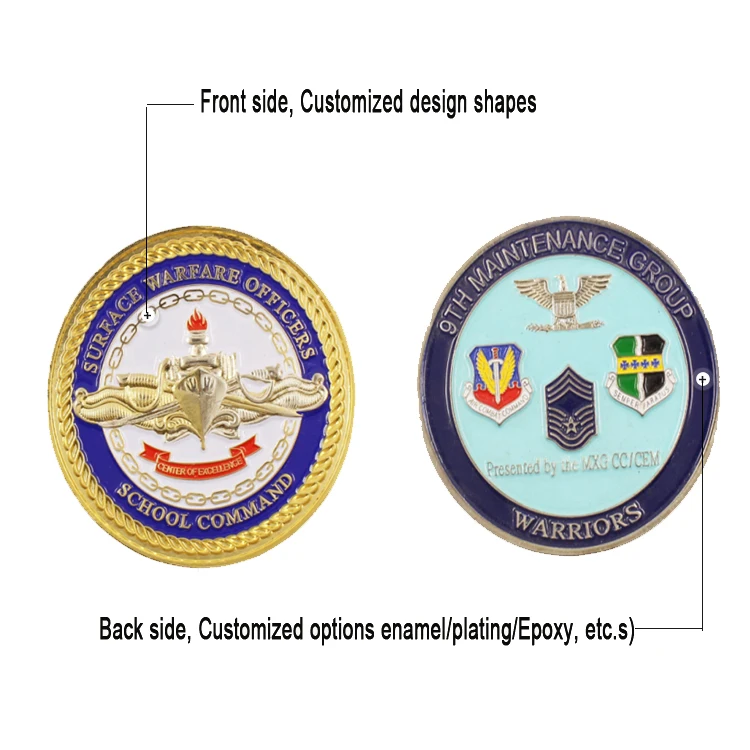 Factory Supply Custom 3D 2D Coin Double-sided Metal Soft Enamel Uv Printing Challenge Coin Halloween Decor Coin