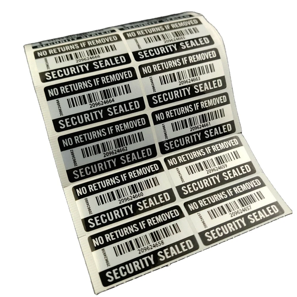 Customized High Quality Label Sticker Serial Number Barcode QR Code Self Adhesive Label