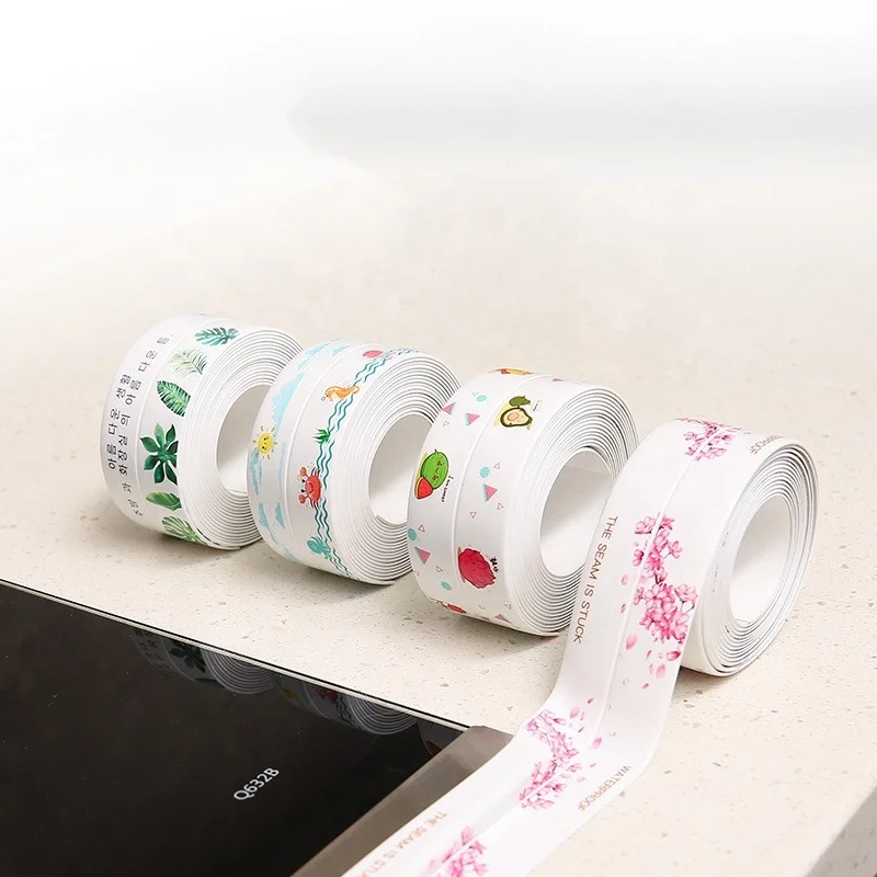 3.8cm*3.2m Bathroom Kitchen Shower Bath Sealing Strip Tape Caulk Strip Self Adhesive Waterproof Wall Sticker Sink Edge Tape